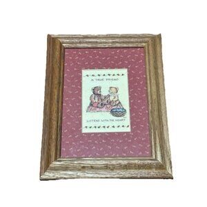 Figi Graphics MN-73 "A True Friend Listens With The Heart" Wall Hanging Bears